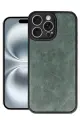 Newface Apple iPhone 16 Pro Max Kılıf Aras Deri Kapak - Koyu Yeşil