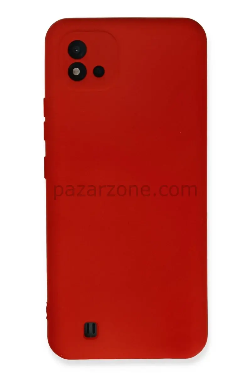 Newface Realme C11 2021 Kılıf Nano içi Kadife Silikon - Kırmızı