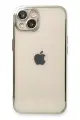 Newface Apple iPhone 14 Kılıf Razer Lensli Silikon - Gümüş