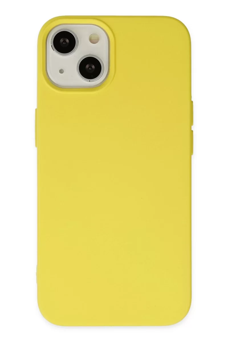 Newface Apple iPhone 14 Plus Kılıf Nano içi Kadife Silikon - Sarı
