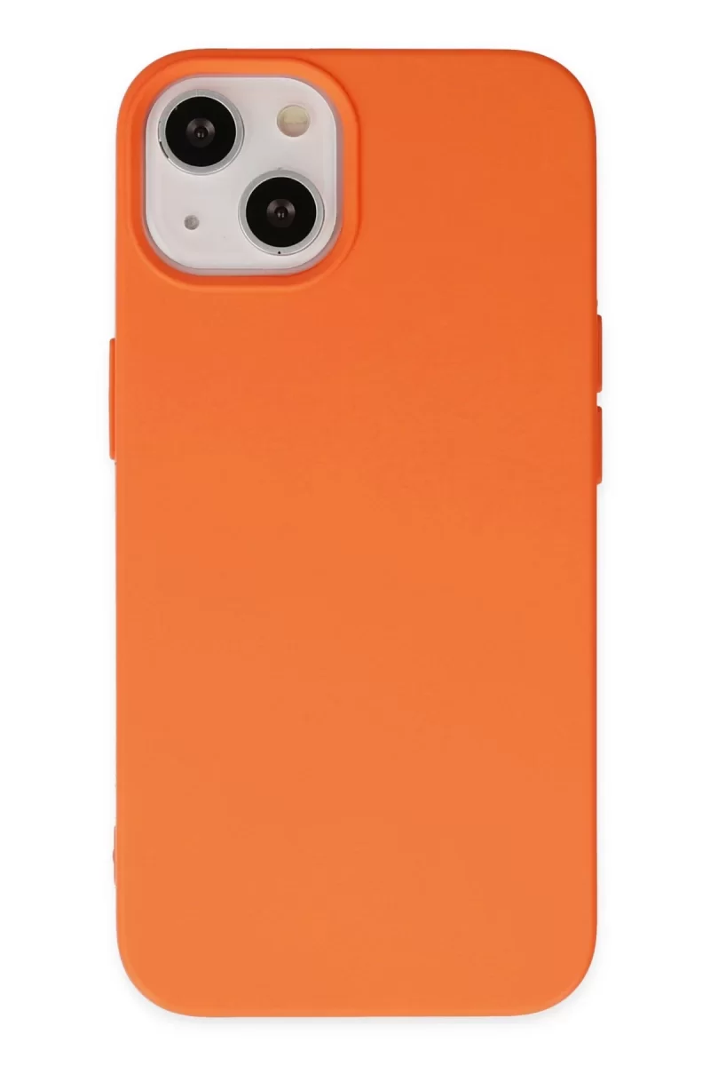 Newface Apple iPhone 14 Plus Kılıf Nano içi Kadife Silikon - Turuncu