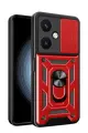 Newface Vivo Y27 Kılıf Pars Lens Yüzüklü Silikon - Kırmızı