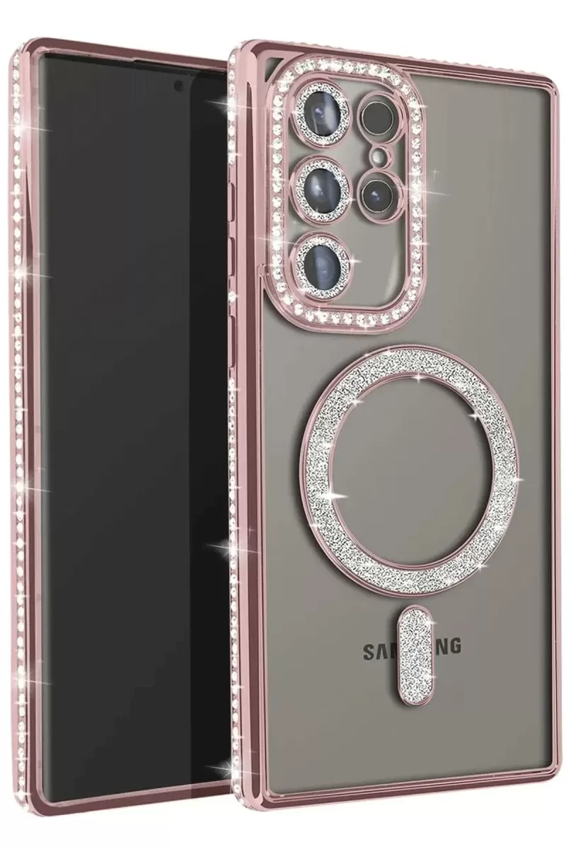 Newface Samsung Galaxy S23 Ultra Joke Simli Magneticsafe Kılıf - Pembe
