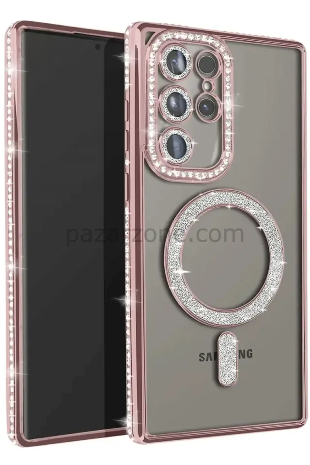 Newface Samsung Galaxy S23 Ultra Joke Simli Magneticsafe Kılıf - Pembe