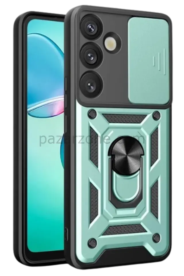 Newface Samsung Galaxy S26 Plus Pars Lens Yüzüklü Silikon - Yeşil