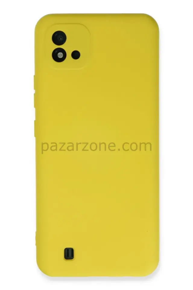 Newface Realme C11 2021 Kılıf Nano içi Kadife Silikon - Sarı
