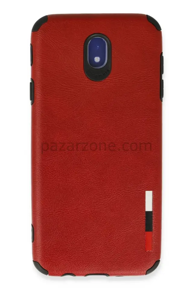 Newface Samsung Galaxy J7 Pro / J730 Kılıf Loop Deri Silikon - Kırmızı