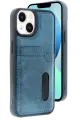Newface Apple iPhone 14 Kılıf Sara Kartvizitli Deri Kılıf - Lacivert