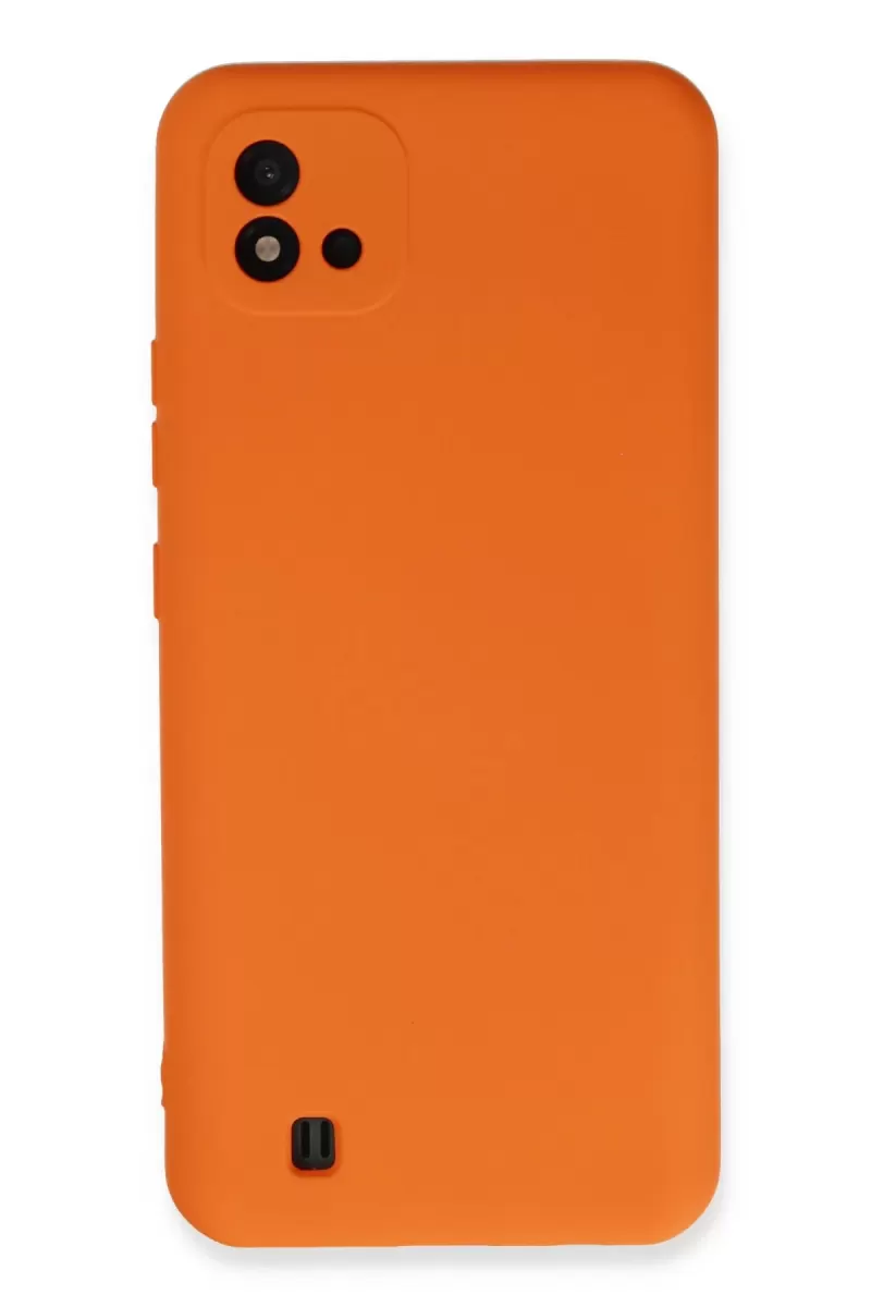 Newface Realme C11 2021 Kılıf Nano içi Kadife Silikon - Turuncu