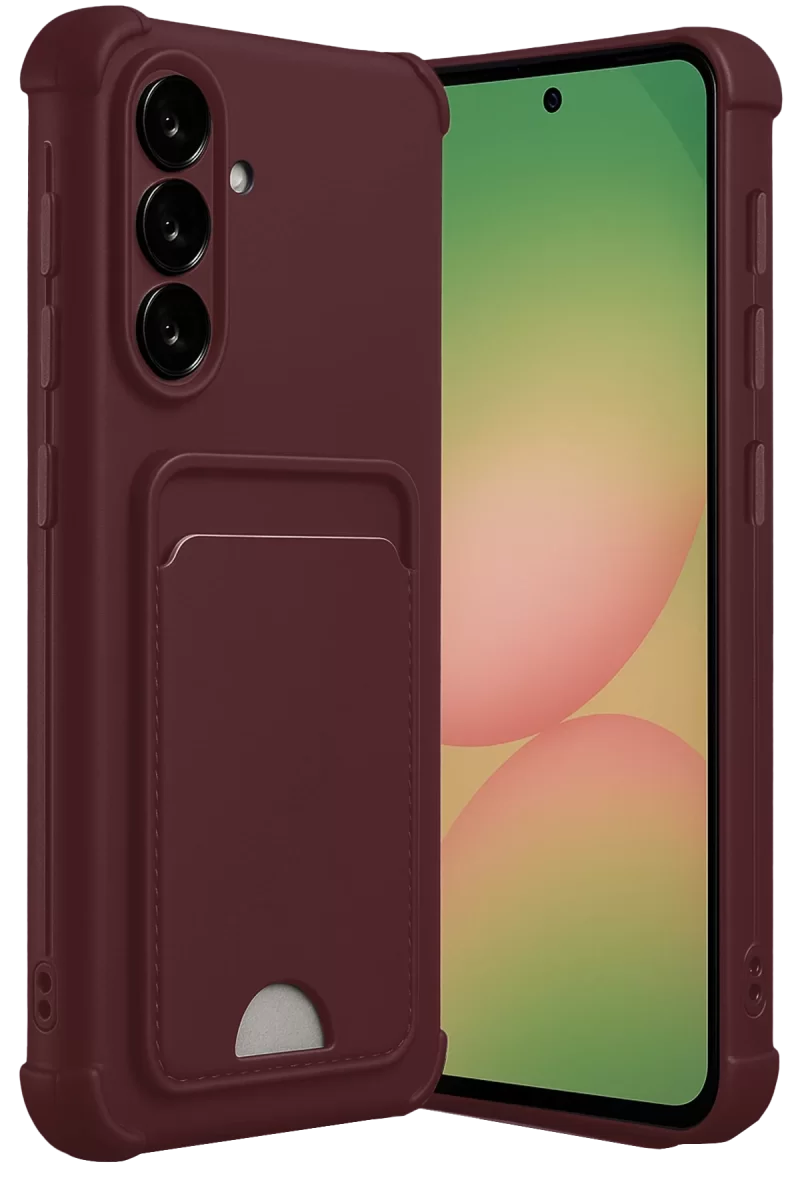 Newface Samsung Galaxy A36 Kılıf Kelvin Kartvizitli Silikon - Bordo