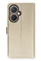 Newface Vivo Y27 Kılıf Trend S Plus Kapaklı Kılıf - Gold