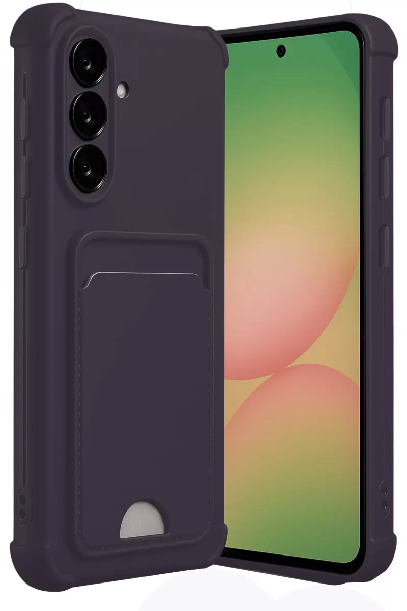 Newface Samsung Galaxy A36 Kılıf Kelvin Kartvizitli Silikon - Derin Mor