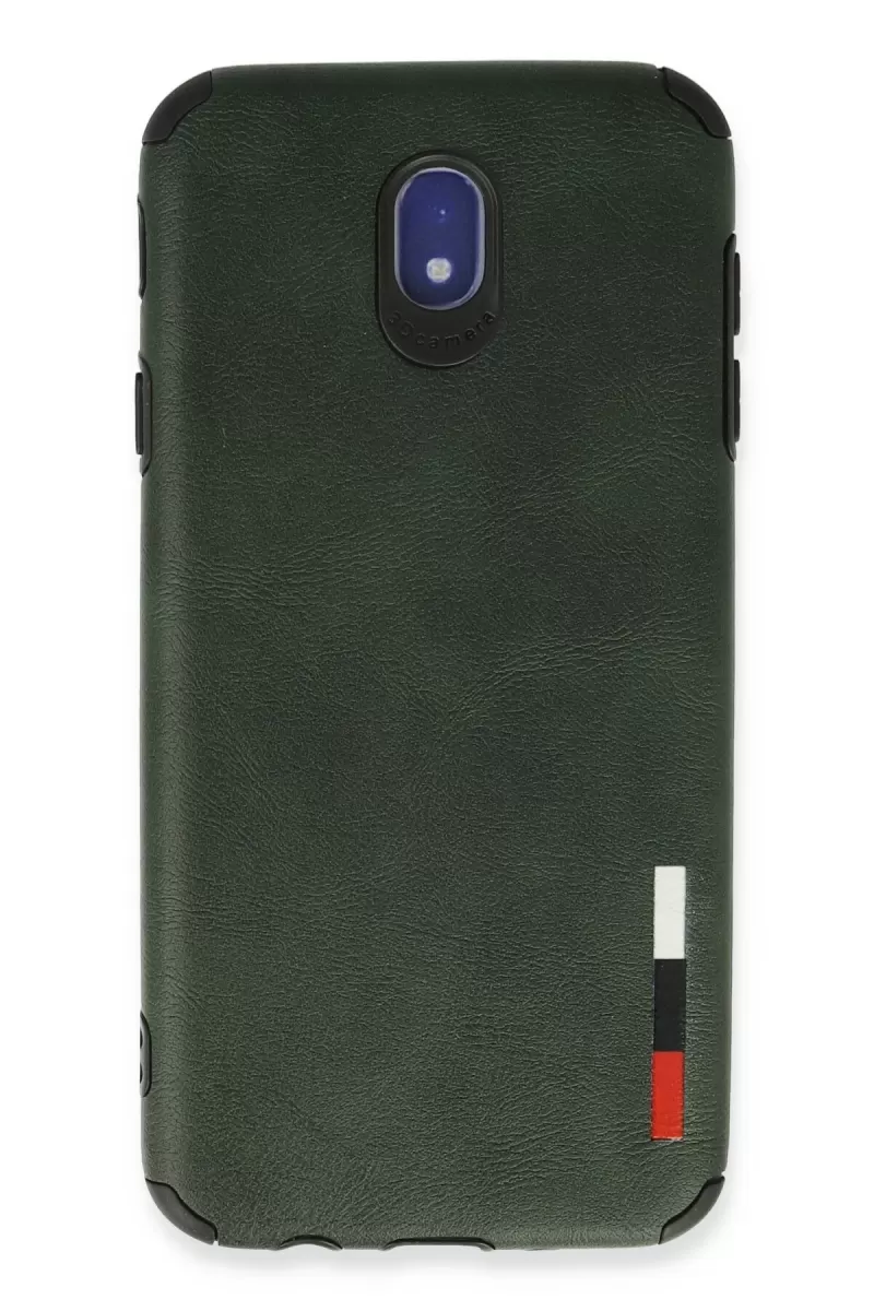Newface Samsung Galaxy J7 Pro / J730 Kılıf Loop Deri Silikon - Yeşil