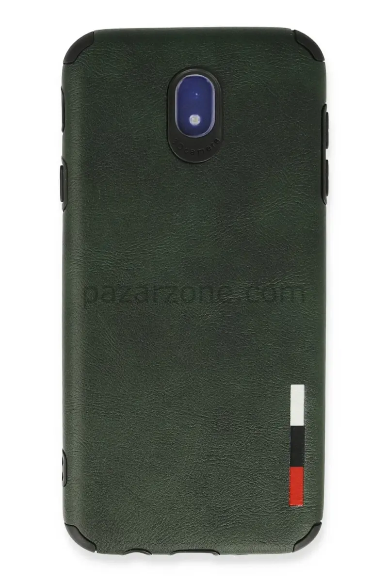 Newface Samsung Galaxy J7 Pro / J730 Kılıf Loop Deri Silikon - Yeşil