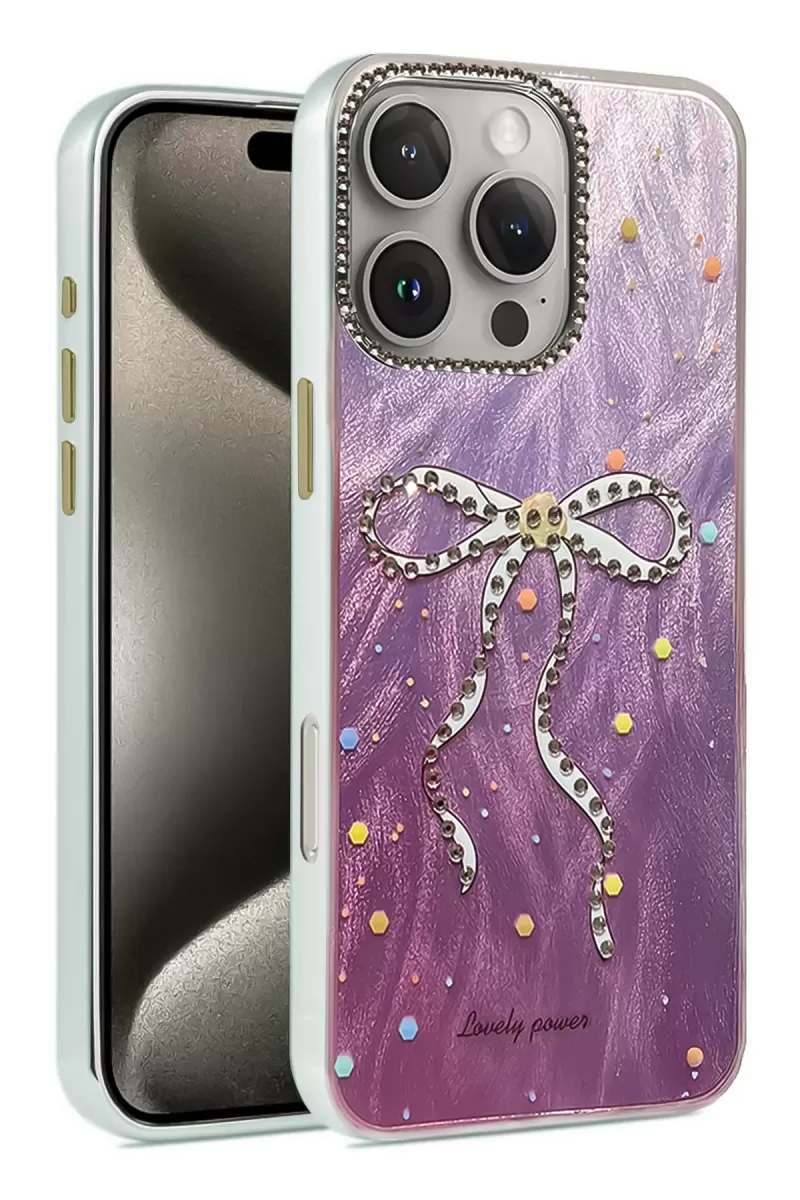 Newface Apple iPhone 16 Pro Max Kılıf Blade Aynalı Desenli Kapak - Desen 1