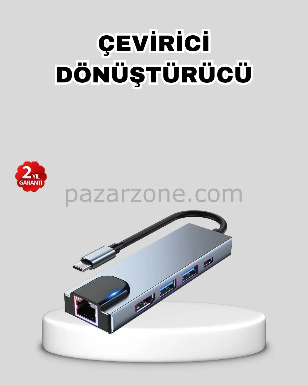 Type-C Çoklu Dönüştürücü – Alüminyum Gövde, Hızlı Veri Aktarımı ve Şarj Desteği