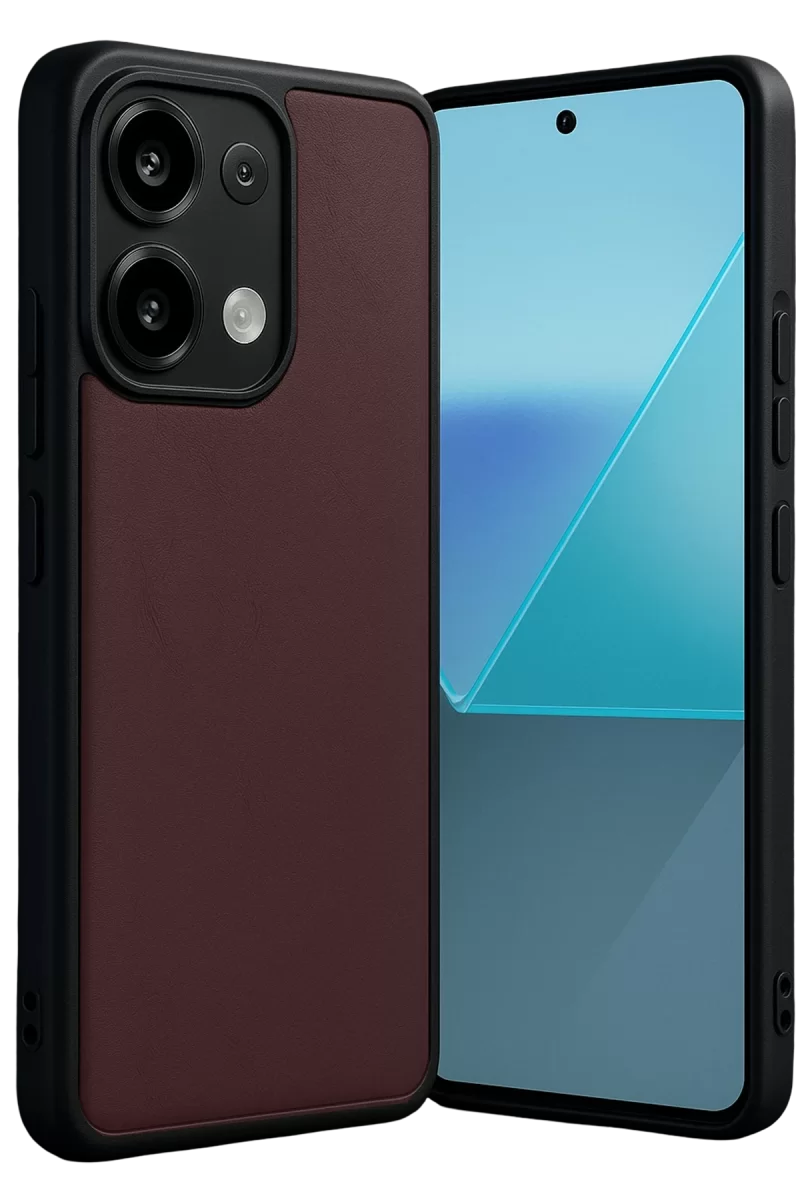 Newface Xiaomi Redmi Note 13 4G Kılıf Aras Deri Kapak - Bordo