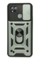 Newface Realme C11 2021 Kılıf Pars Lens Yüzüklü Silikon - Yeşil