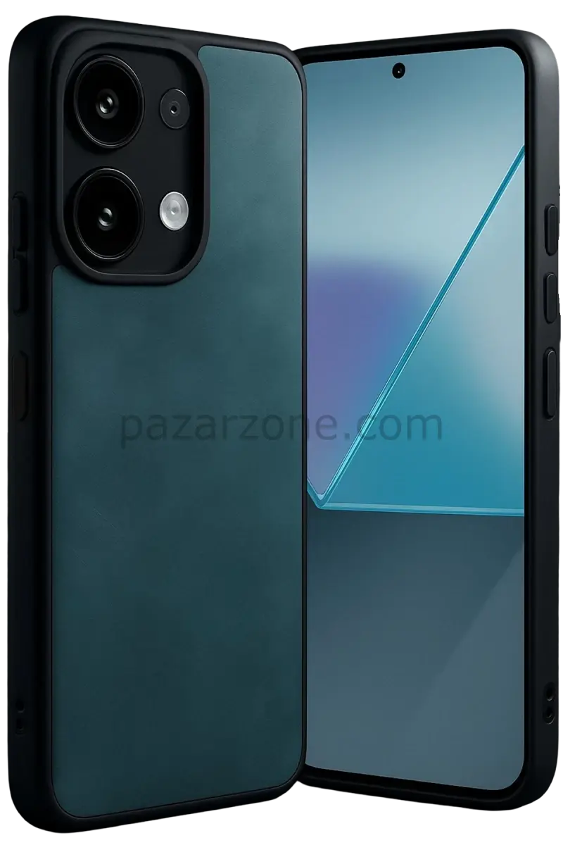 Newface Xiaomi Redmi Note 13 4G Kılıf Aras Deri Kapak - Koyu Yeşil