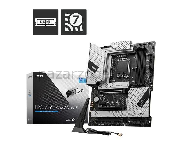 MSI INTEL PRO Z790-A MAX WIFI DDR5 7800(OC) HDMI / DP M.2 Wifi-6E 1700P USB 3.2 Gen1, Gen2 (12-13-14. Nesil)
