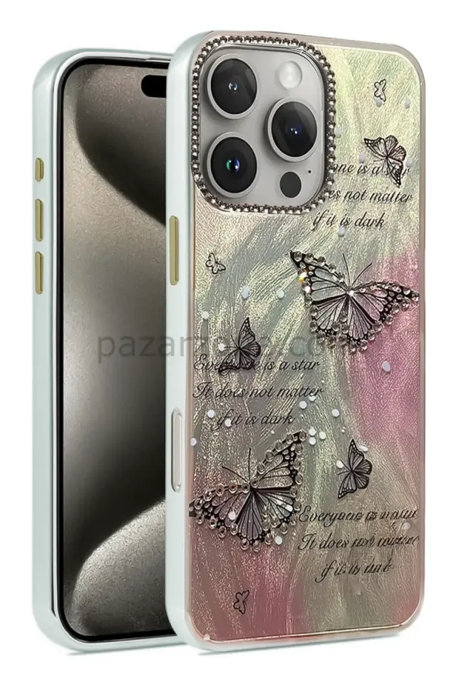 Newface Apple iPhone 16 Pro Max Kılıf Blade Aynalı Desenli Kapak - Desen 6