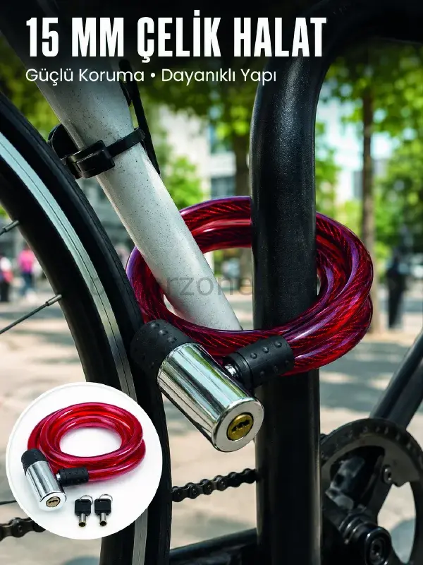 Metal Kilit Başlıklı Dayanıklı Bisiklet ve Scooter Güvenlik Kilidi