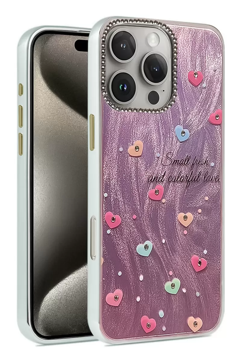 Newface Apple iPhone 16 Pro Max Kılıf Blade Aynalı Desenli Kapak - Desen 8