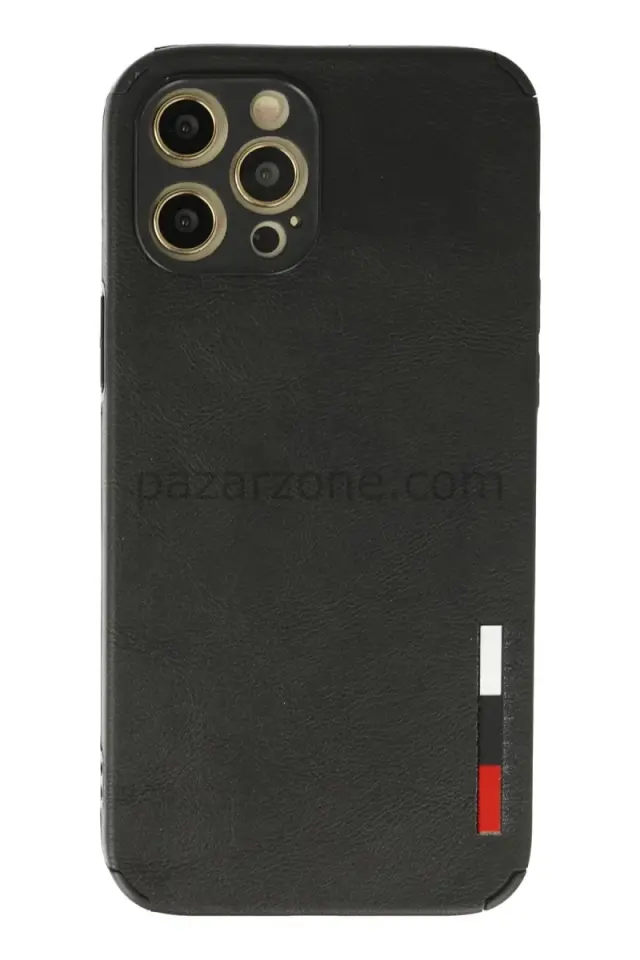 Newface Apple iPhone 12 Pro Max Kılıf Loop Deri Silikon - Siyah
