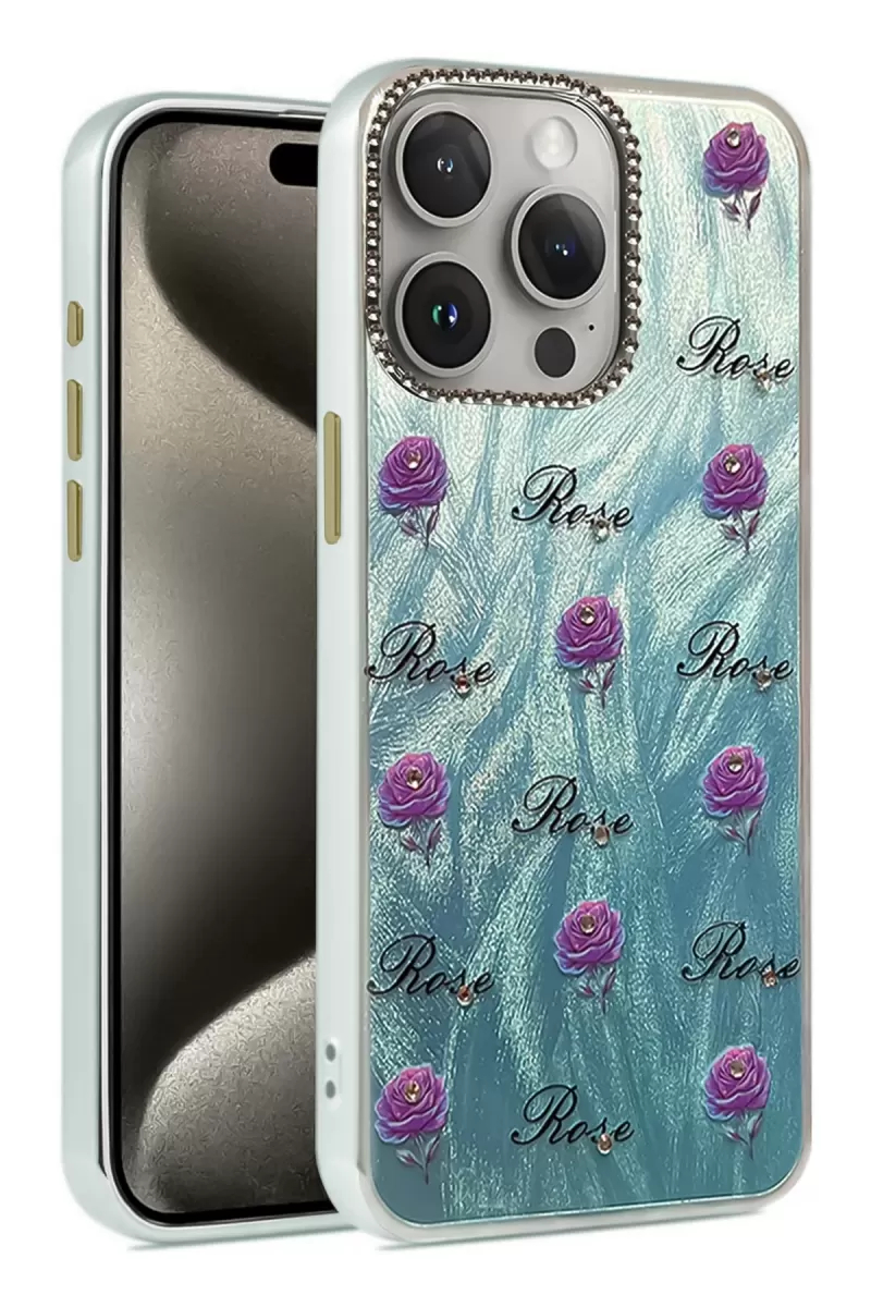 Newface Apple iPhone 15 Pro Kılıf Blade Aynalı Desenli Kapak - Desen 9