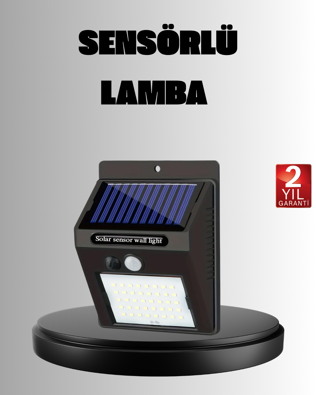 Solar LED Bahçe Aydınlatma – Hareket Sensörlü, Güneş Paneliyle Şarj Olan, IP65 Dayanıklı