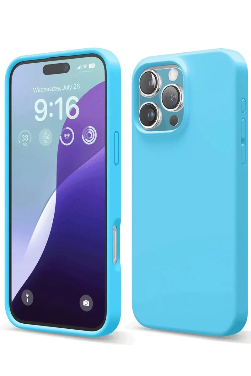 Newface Apple iPhone 16 Pro Max Kılıf Nano içi Kadife Silikon - Mavi