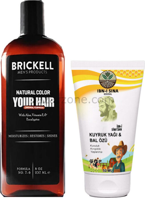 Brickell Saç Sakal Ton Şampuanı + Ibn-I Sina Kuyruk Yağlı Bal Özlü Bay Bayan Yüzkremi 50ML