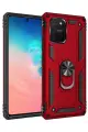 Newface Samsung Galaxy A91 / S10 Lite Kılıf Sofya Yüzüklü Silikon Kapak - Kırmızı