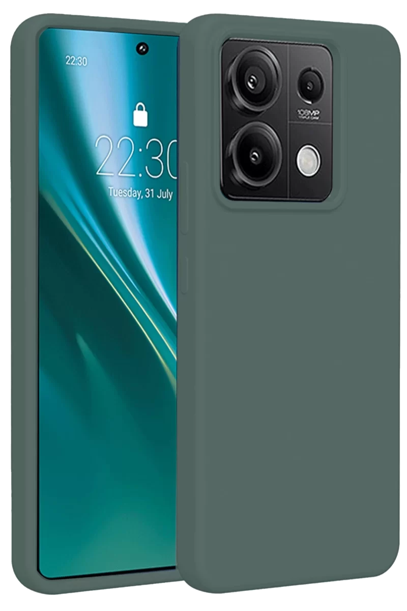 Newface Xiaomi Redmi Note 13 4G Kılıf First Silikon - Koyu Yeşil