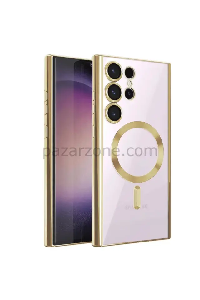 Newface Samsung Galaxy S23 Ultra Kılıf Kross Magneticsafe Kapak - Gold