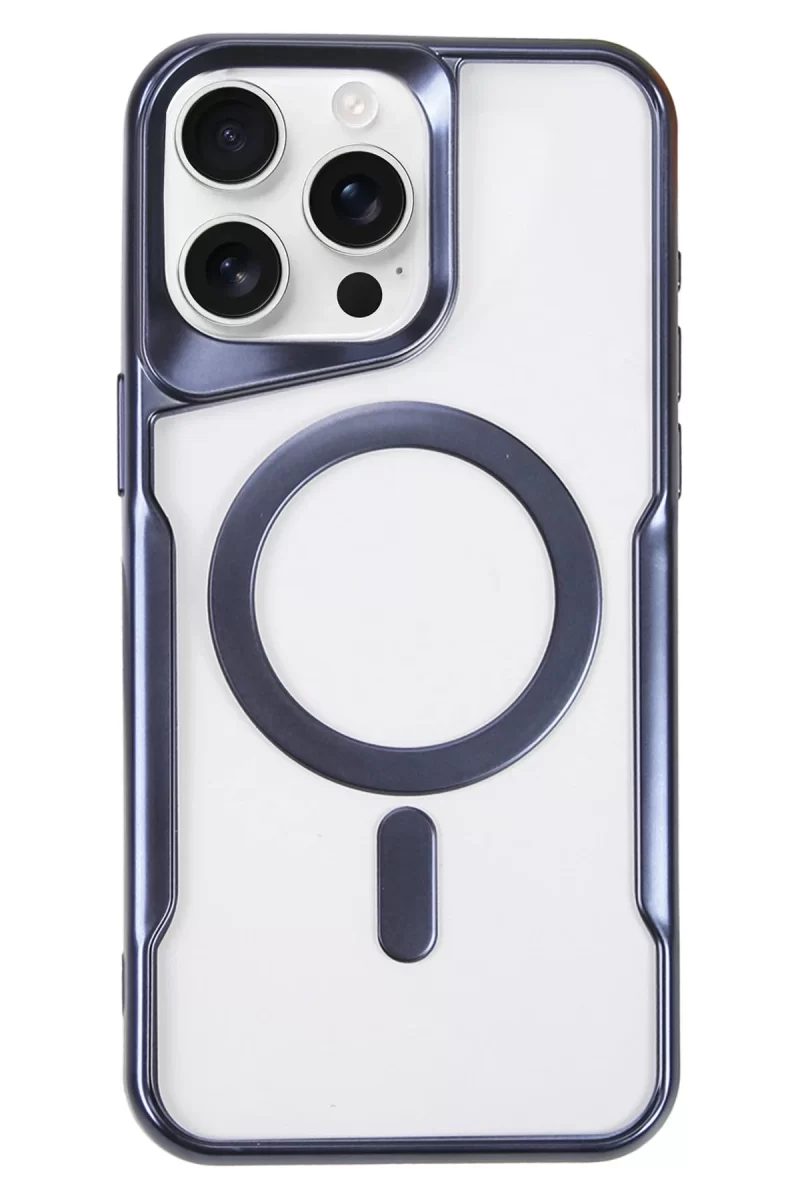 Newface Apple iPhone 16 Pro Max Kılıf Boyi Magsafe Silikon Kapak - Lacivert