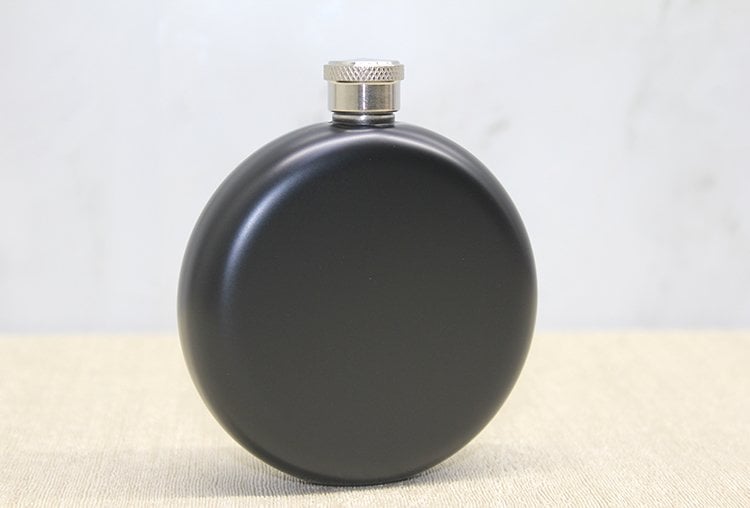 Yuvarlak Tekli Matara 5 Oz Siyah