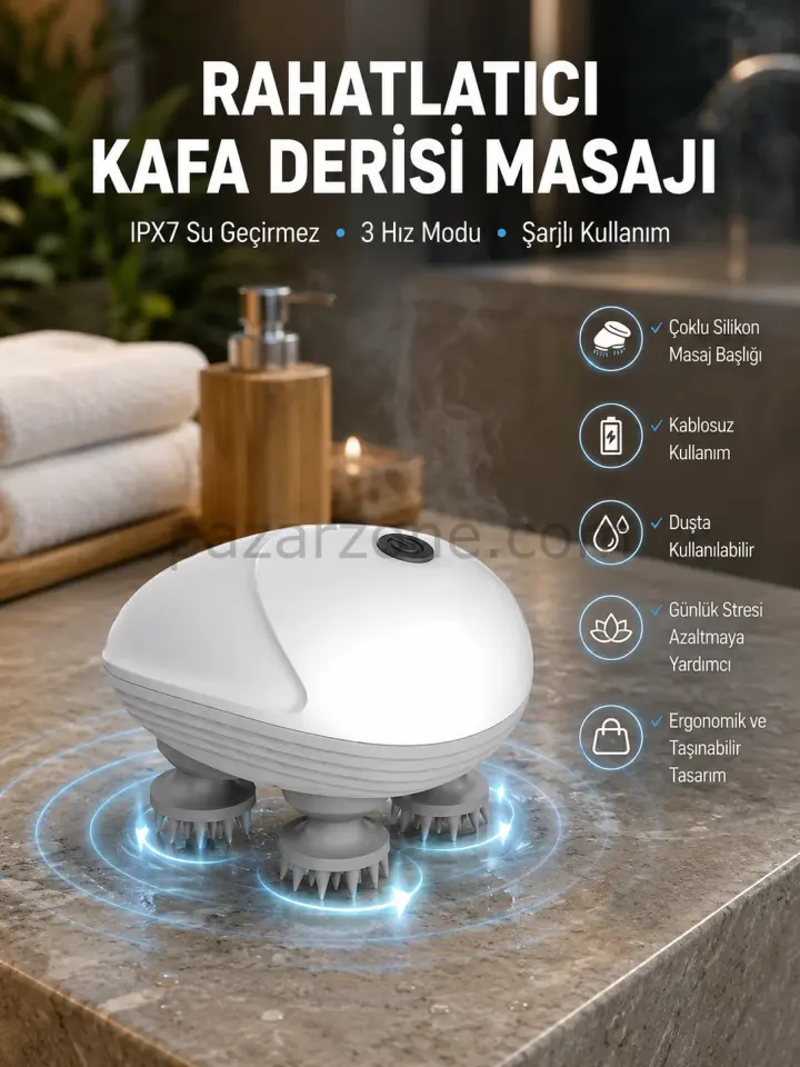 Derin Masaj Sağlayan Elektrikli Kafa Masaj Aleti