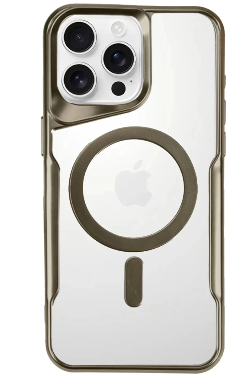 Newface Apple iPhone 16 Pro Max Kılıf Boyi Magsafe Silikon Kapak - Çöl Titanyum