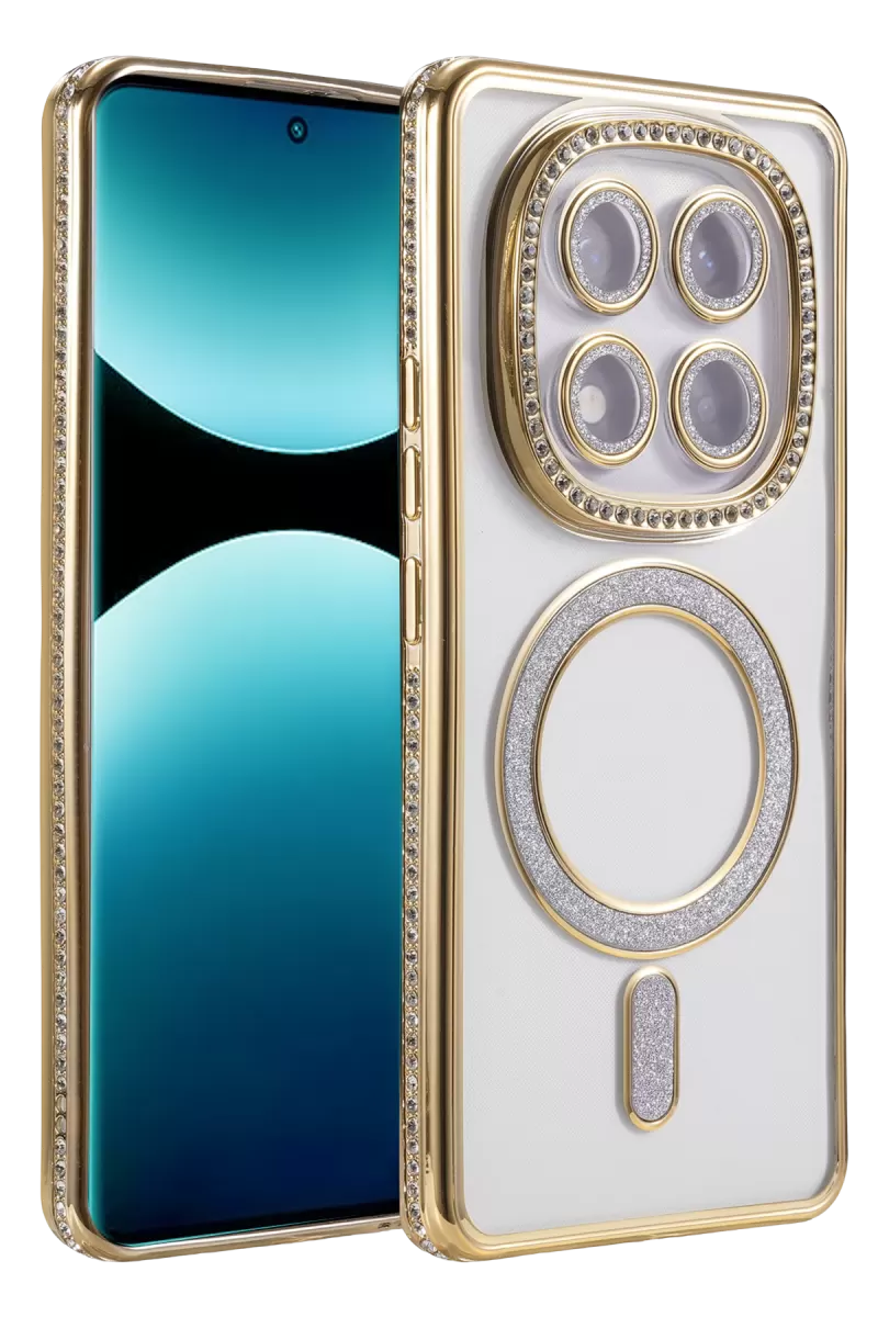 Newface Xiaomi Redmi Note 15 Pro Plus 5G Joke Simli Magneticsafe Kılıf - Gold