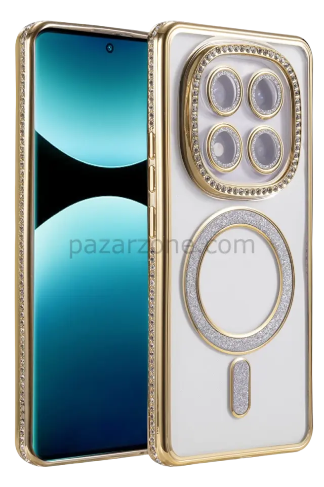 Newface Xiaomi Redmi Note 15 Pro Plus 5G Joke Simli Magneticsafe Kılıf - Gold