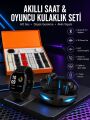 7 Kordonlu Akıllı Saat Ve Oyuncu Kulaklığı ANC Özelliği Kulak İçi Mikrofonlu Sesli Görüşme