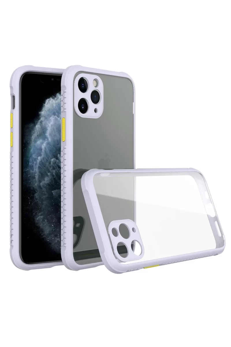 Newface Apple iPhone 11 Pro Kılıf Miami Şeffaf Silikon - Lila