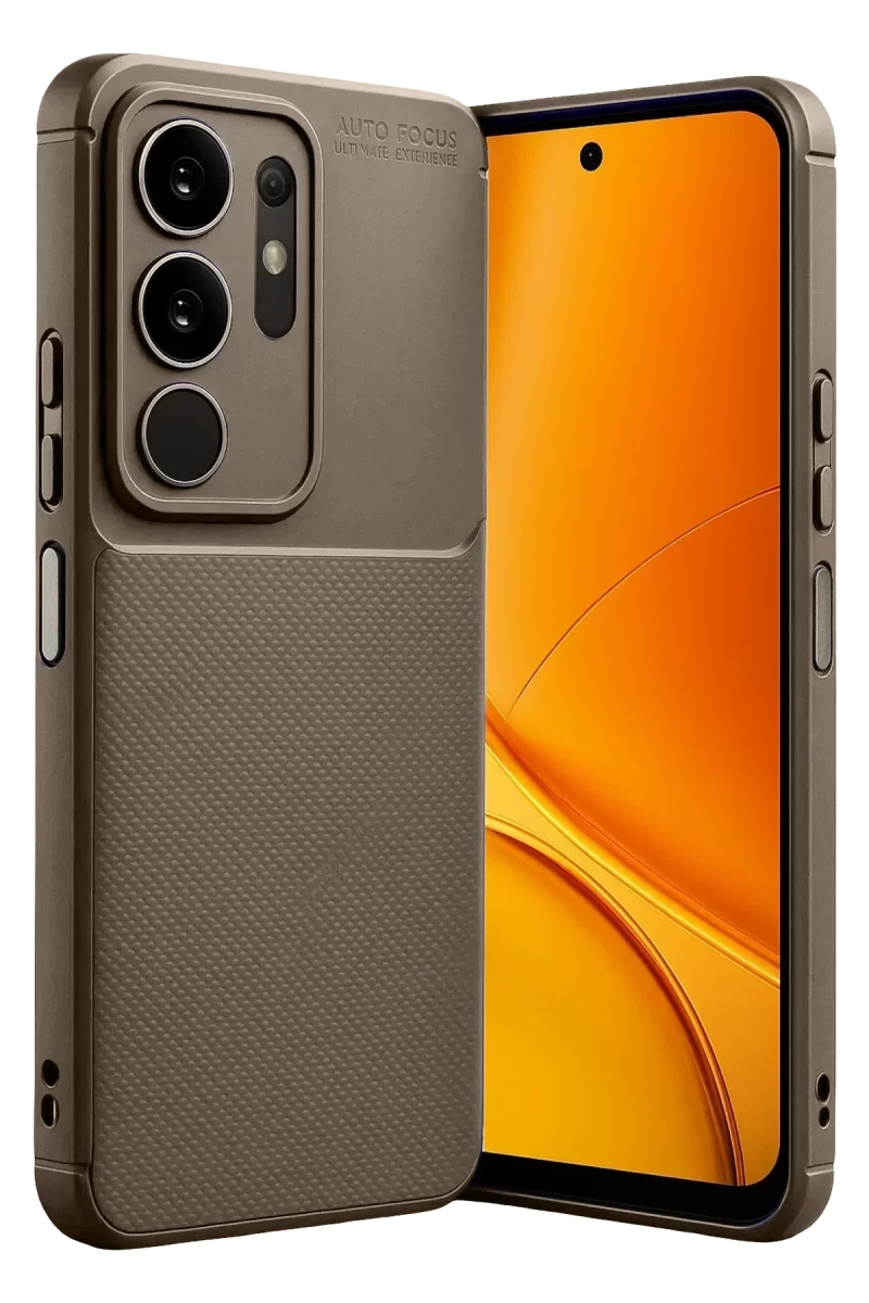 Newface Vivo Y29 4G Auto Focus Karbon Kapak - Kahverengi