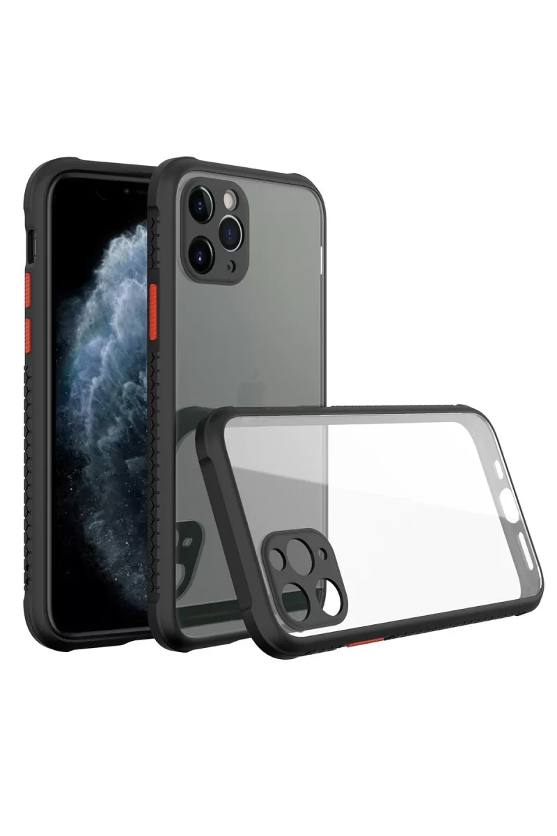 Newface Apple iPhone 11 Pro Kılıf Miami Şeffaf Silikon - Siyah