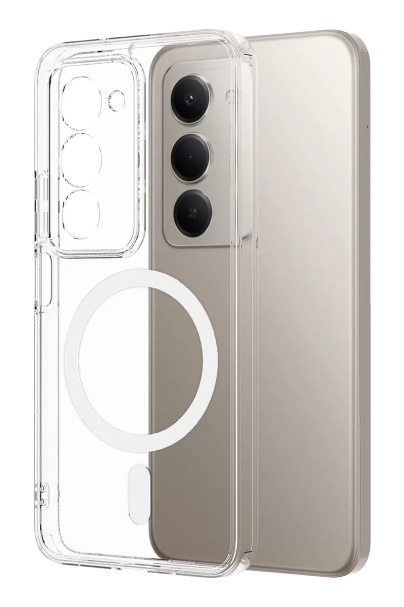 Newface Xiaomi Redmi 15 4G Combo Sert Şeffaf Magsafe Kapak - Şeffaf