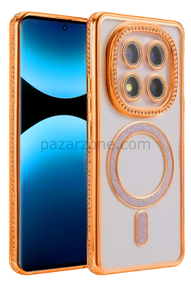 Newface Xiaomi Redmi Note 15 Pro Plus 5G Joke Simli Magneticsafe Kılıf - Turuncu