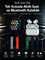 7 Kordonlu Akıllı Saat ve Bluetooth Kulaklık Seti Nabız Takibi, Bildirimler ve Spor Modları