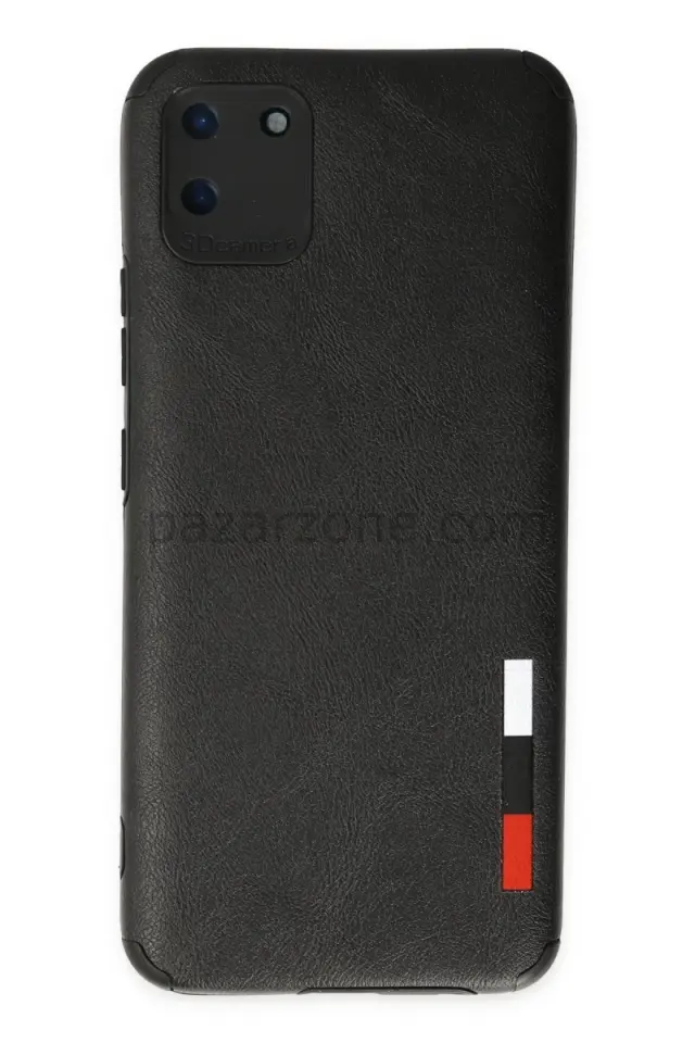 Newface Realme C11 Kılıf Loop Deri Silikon - Siyah