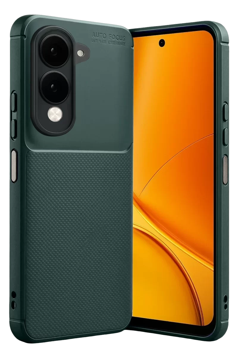 Newface Vivo Y29S Auto Focus Karbon Kapak - Koyu Yeşil
